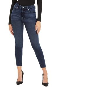 Good American Good Legs Raw Hem Crop Skinny Jeans, 14, BLUE660